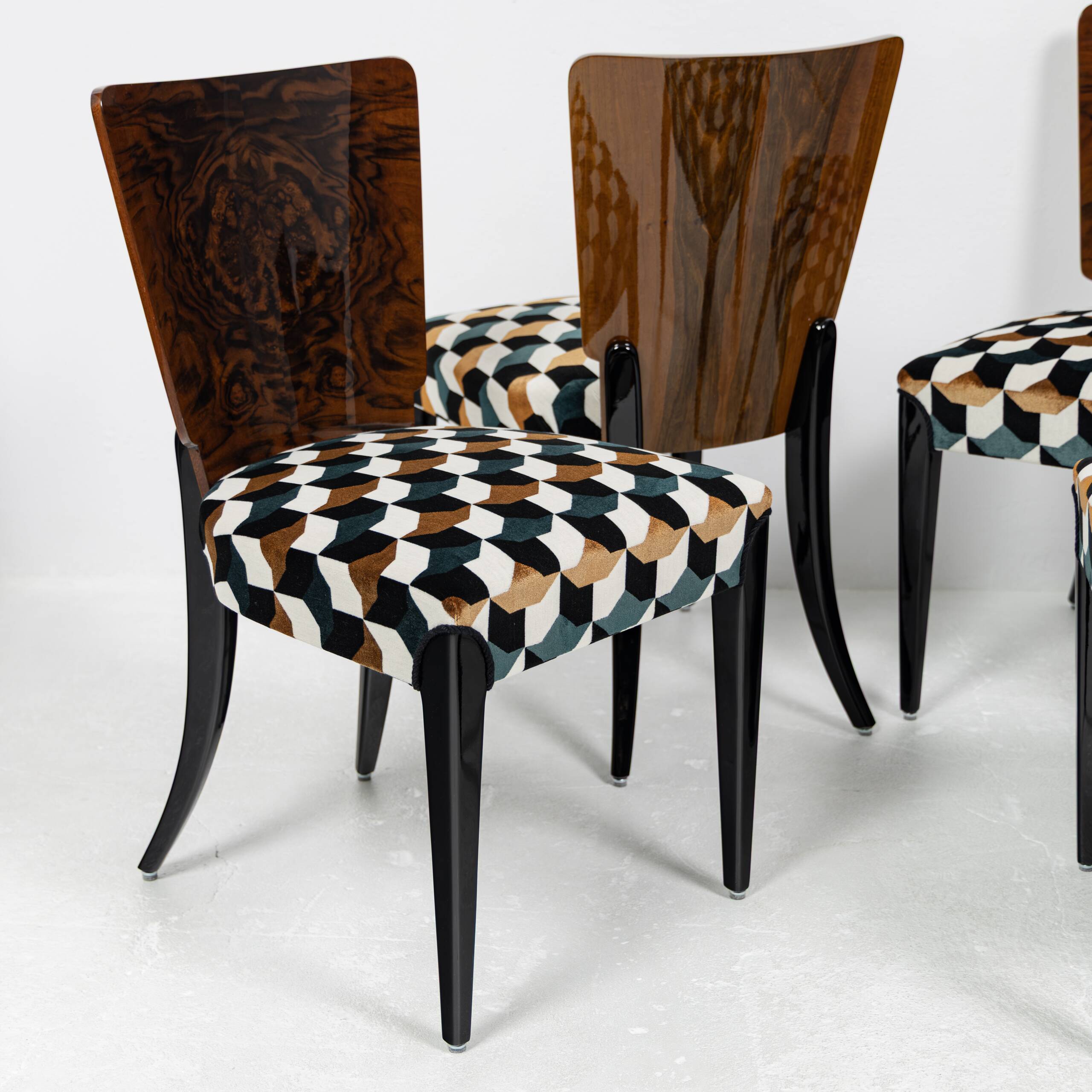 Set of 4 chairs H-214 Jindřich Halabala UP Závody 1950-1959