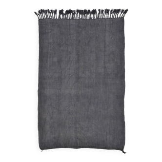 5x8 Anthracite Grey Handwoven Vintage Kilim Rug, 159x235 Cm