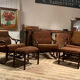 Vintage 70s velvet rattan set.