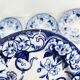 Set of 6 dessert plates in ironstone "Flora" – Creil et Montereau, 19th century, blue