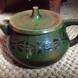 Glazed terracotta teapot