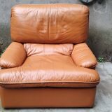 Fauteuil en cuir marron
