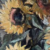 "Sunflowers" Oil on canvas signed