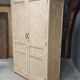 Antique wardrobe, kitchen cabinet, pinewood, creamy white