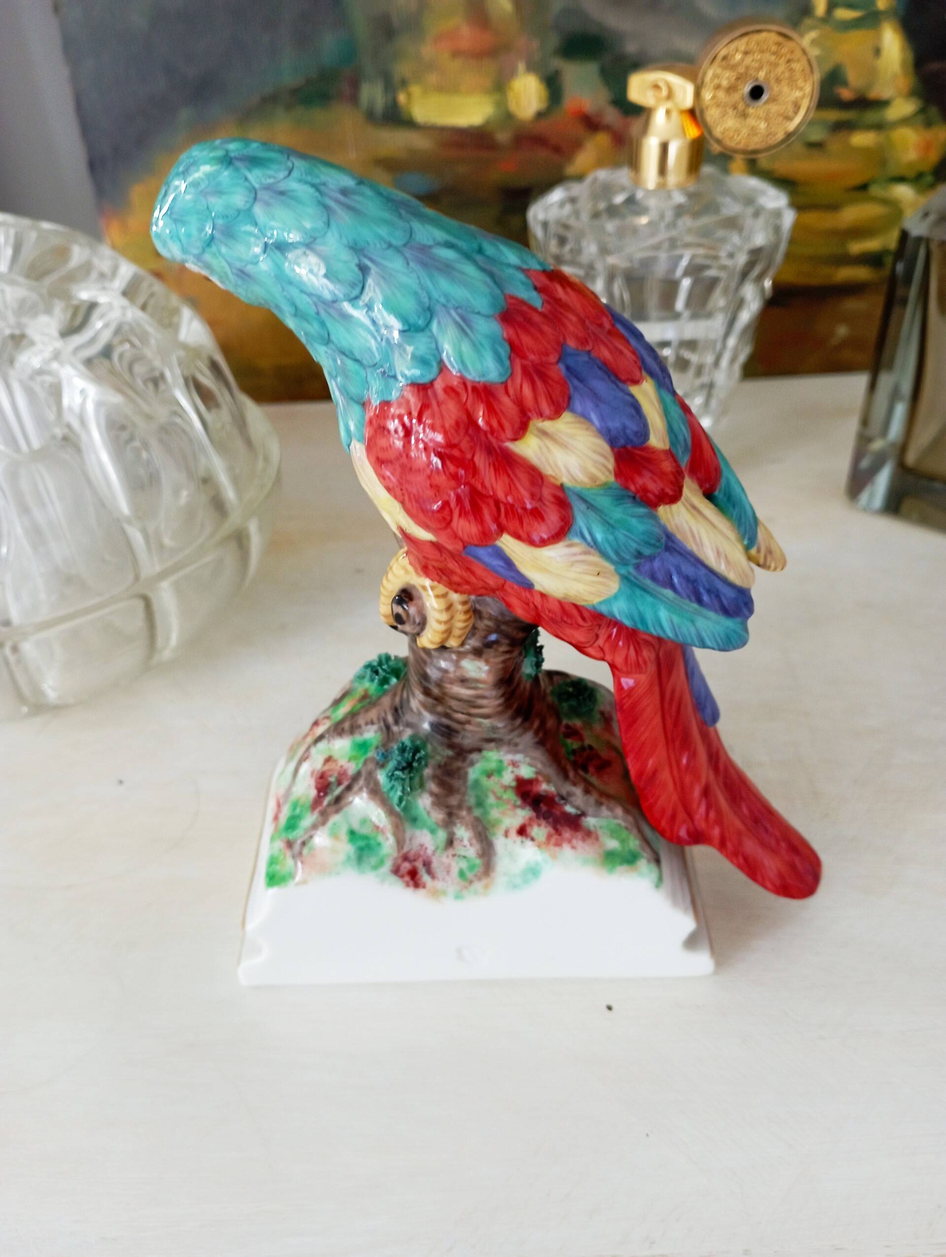 Nymphenburg porcelain parrot