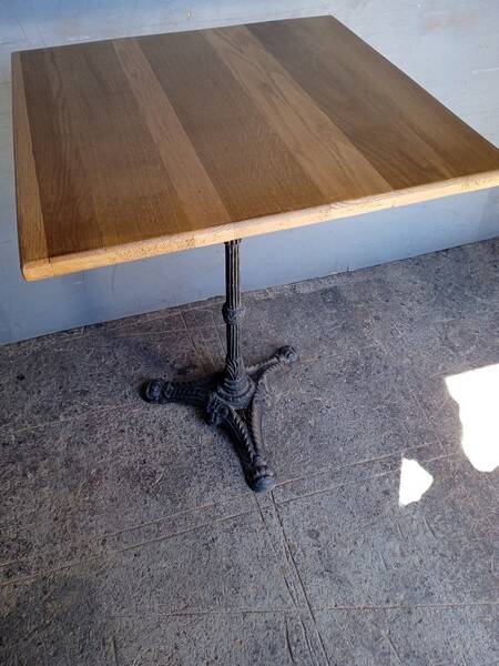 14 Bistro table(s) 60/60cm solid wood top pedestal table