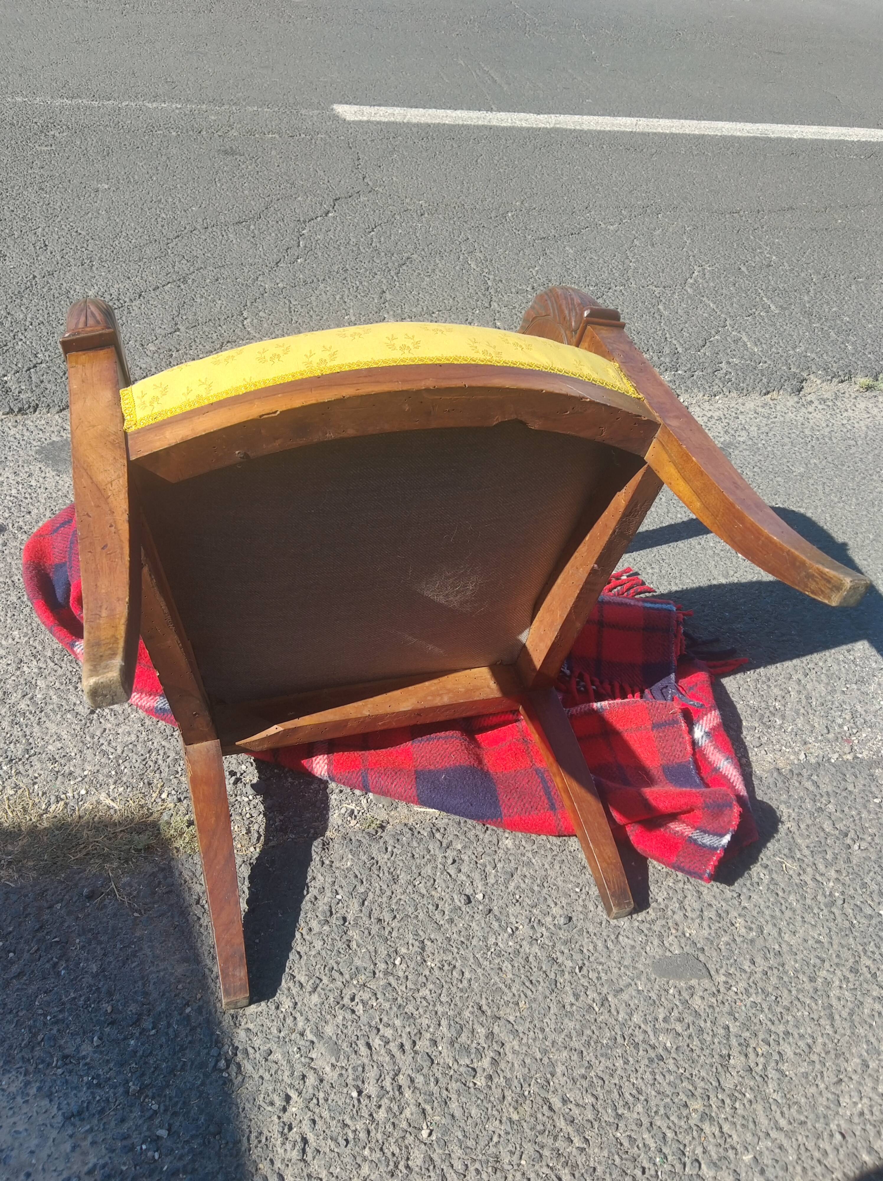 Pair of consulate era chairs in walnut