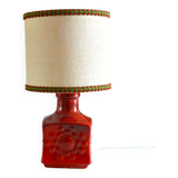Red ceramic table lamp from Germany, 1970s