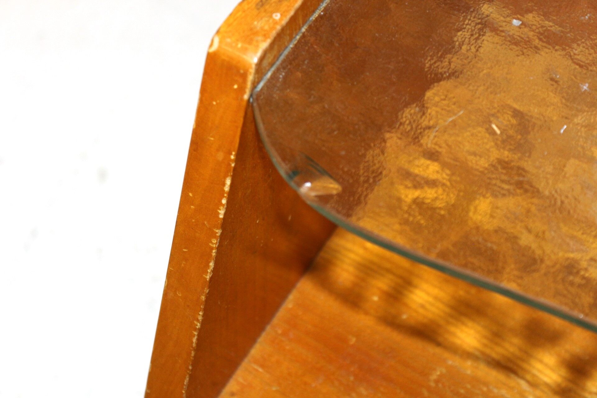Pair of Swedish bedsides in elm and glass, Sweden, 1940