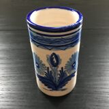 Lot 5 vases blue decoration signed