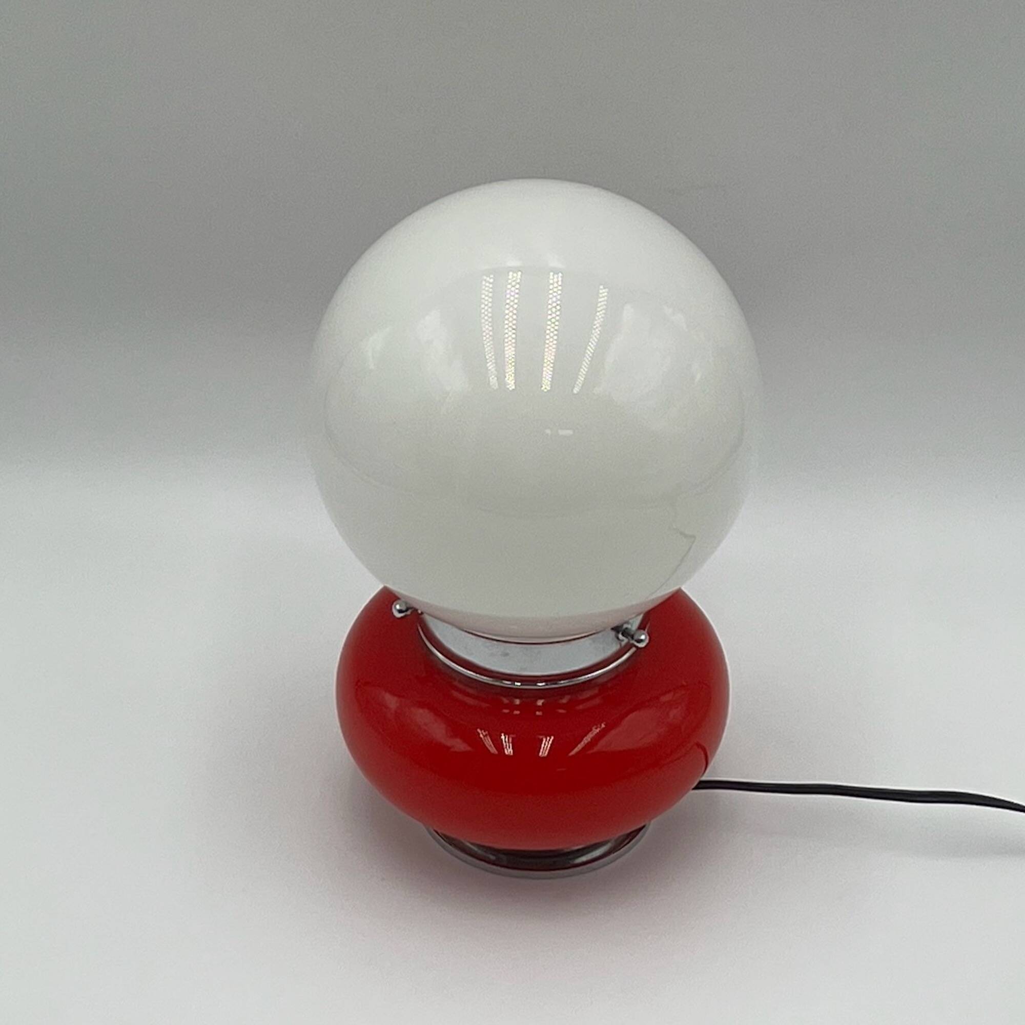 Murano Glass Red Table Lamp Mazzega, 60s