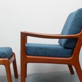 1960s armchair + ottomane teak, Ole Wanscher for Cado