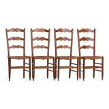 4 Rustic style mulched chairs handcrafted countryside circa 1970