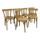 Série de 6 chaises bistrot en bois courbé