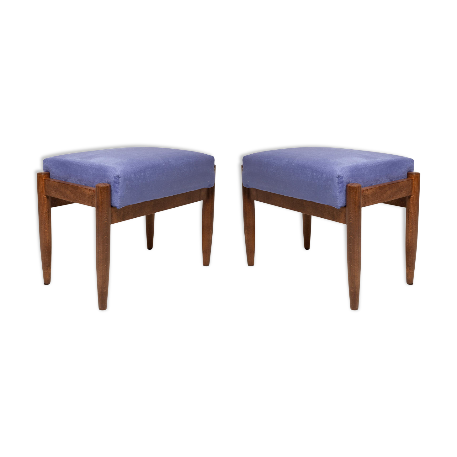 Pair of vintage purple stools from the mid-century, Edmund Homa, 1960s.