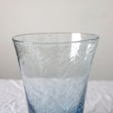 Vintage Biot Light Blue Bubble Blown Glass Vase