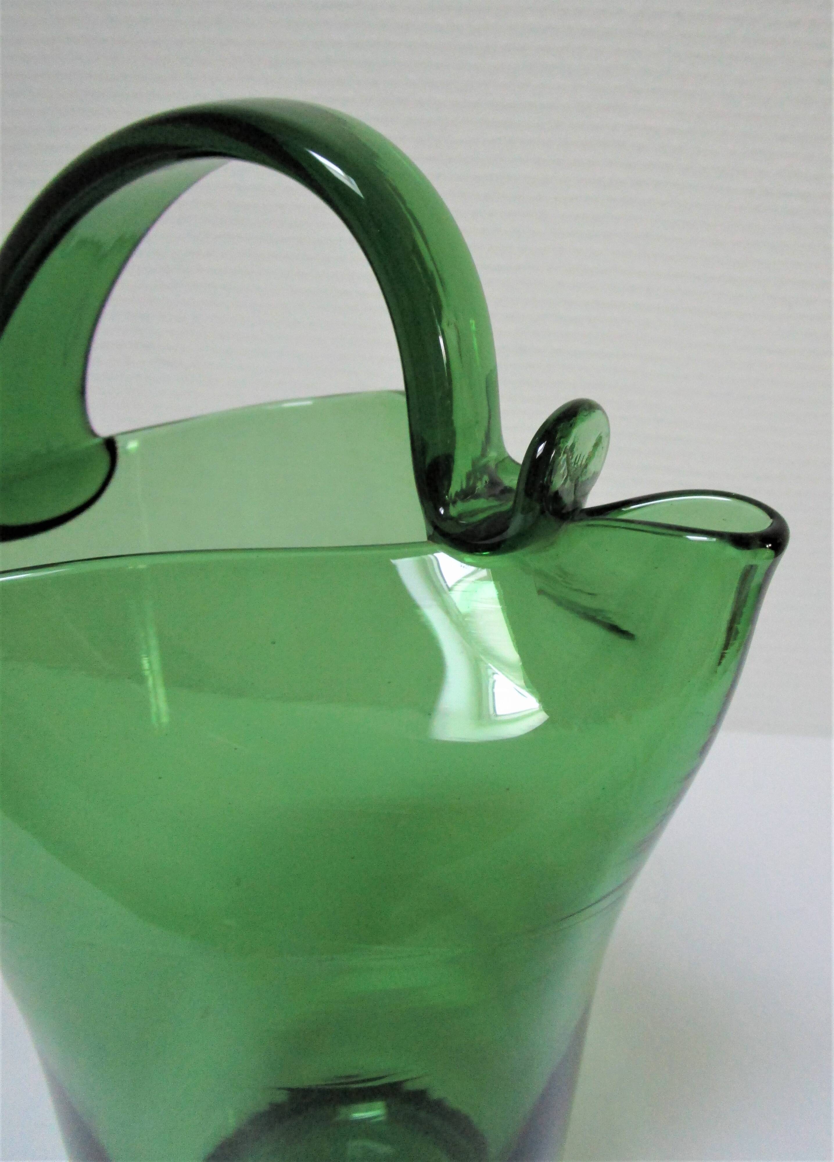 blown glass pitcher, Italian work, 1960s