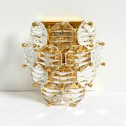 Beautiful original 1960s Kinkeldey crystal glass and brass wall lamp