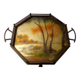 Art Deco hammered iron plateau or centrepiece table signed Germonde.