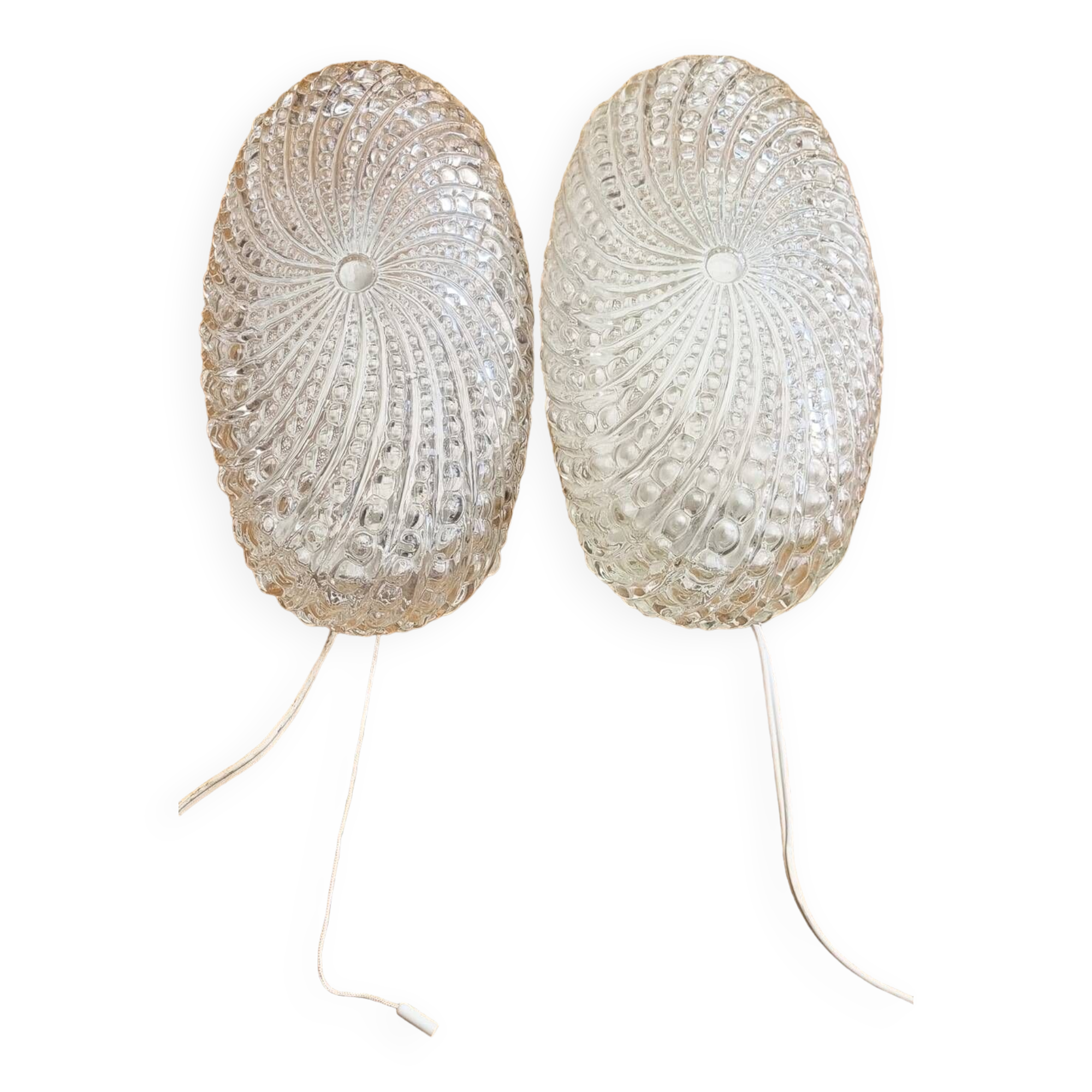 Pair of bubble wall lights with pull, vintage, 70s