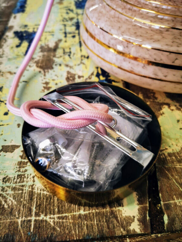 Pink and gold granite glass hanging