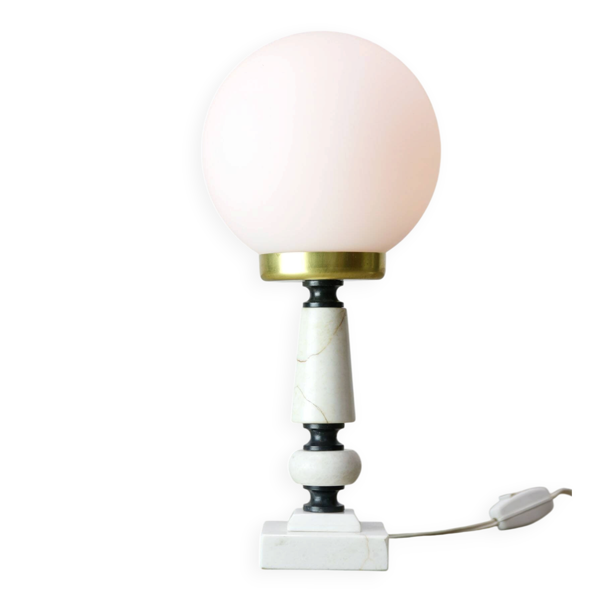 Vintage Italian Table Lamp in Brass and Marble, 1960s