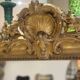 Antique Louis-Philippe mirror carved and gilded with leaf