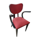 Fauteuil de bureau vers 1950 rouge et noir