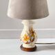 Lamp with vintage ceramic and velvet magnolias