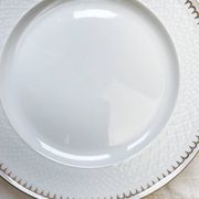 7 vintage flat plates in golden white porcelain BAVARIA model "Annabell"