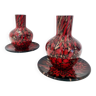 Black and Red Murano Glass Vases by Vincenzo Nason with Bronze Aventurine Glass