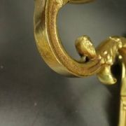 Pair of 1-light louis xvi style wall lights from lucien gau, paris - bronze