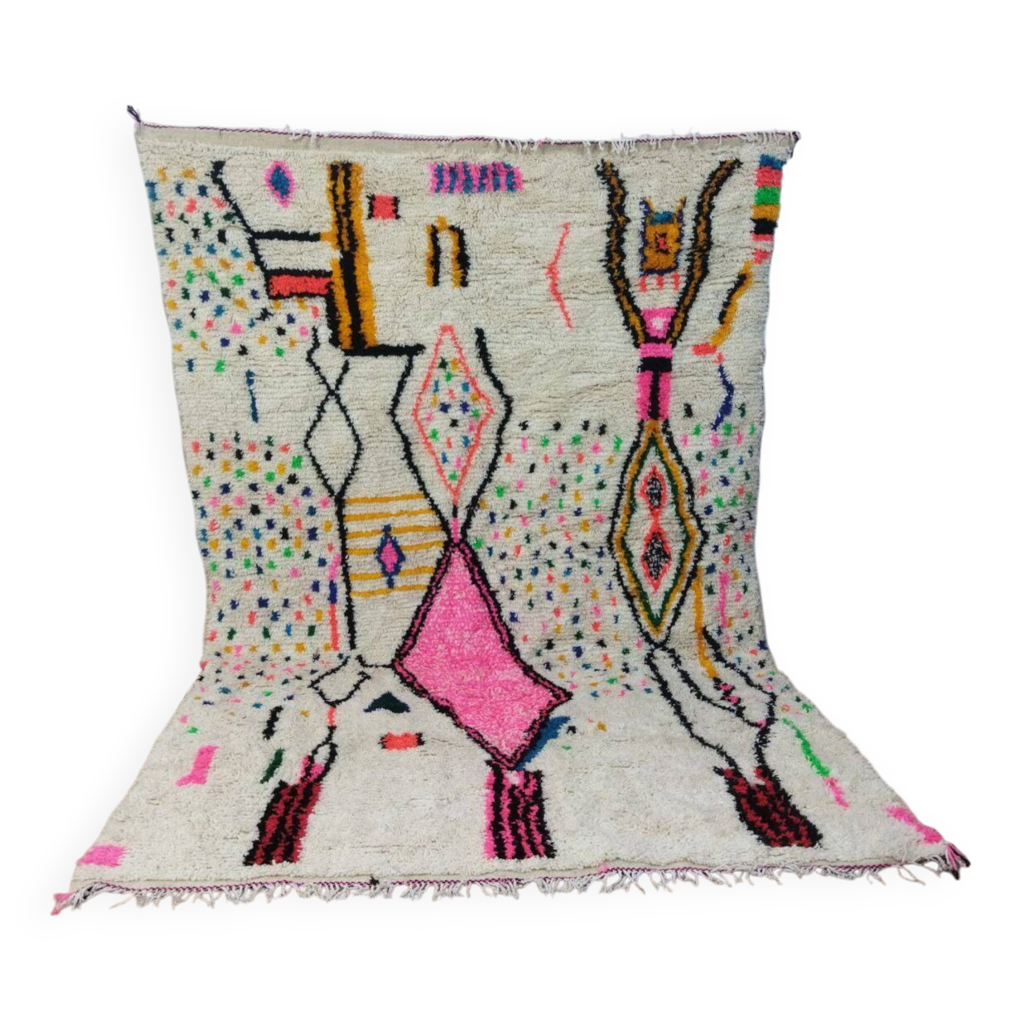 Vintage Azilal rug 306x195 cm - Colorful and geometric patterns