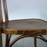 Pair of dark beech bistro chairs