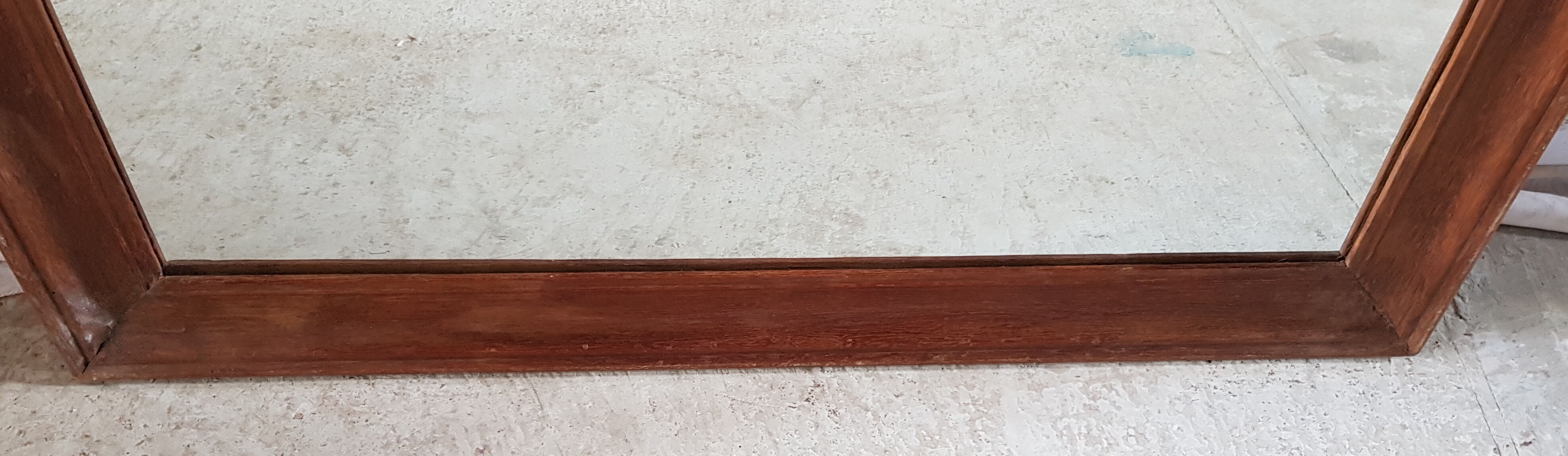 Old mirror with teak frame - 116x91cm