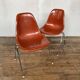 -Eames Terracotta fiberglass chair pair Hermann miller for vitra
