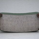 1960s, Danish 3-seater sofa, green furniture wool, oak wood.