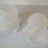 Set of 2 old tulips lamp shade chandelier glass luminaire 11.9 cm