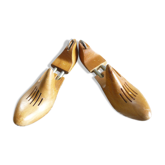 Pair of vintage light wood shoe trees