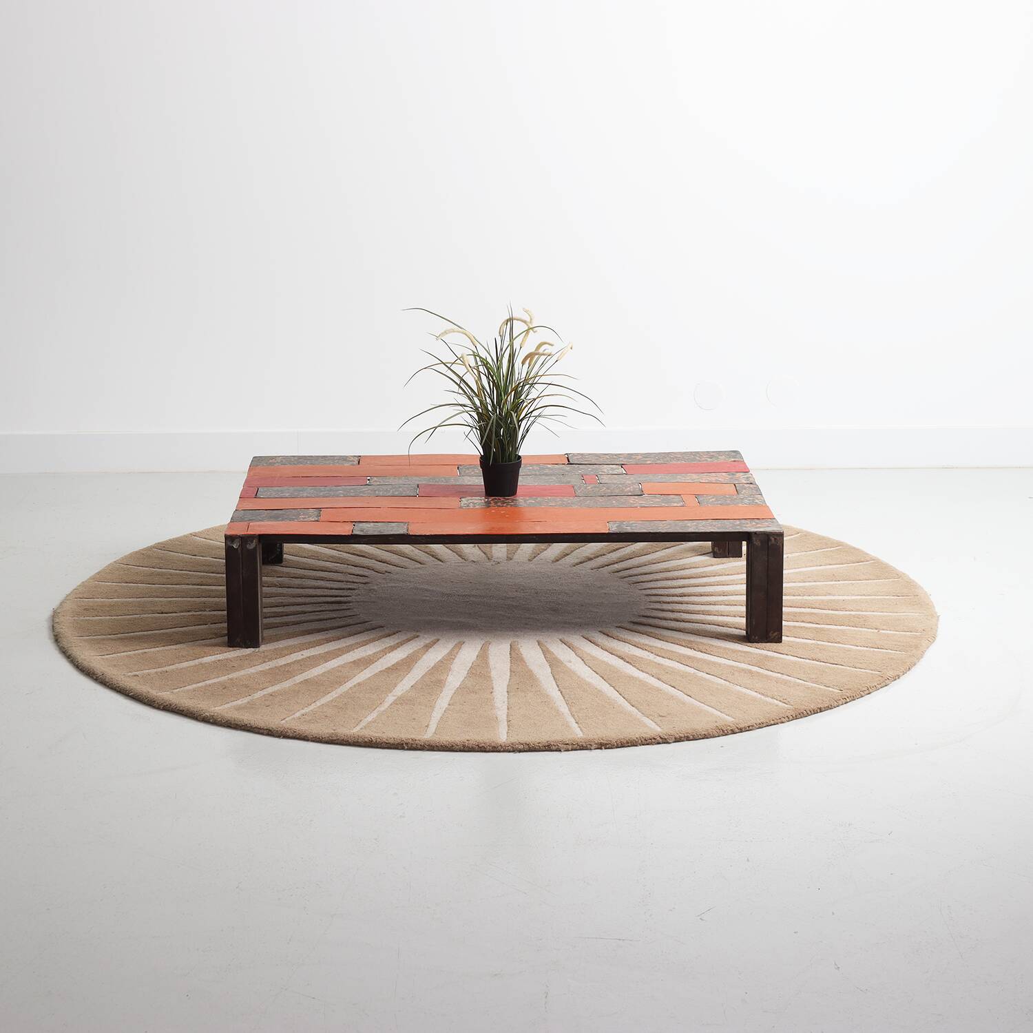 Vintage colorful metal coffee table
