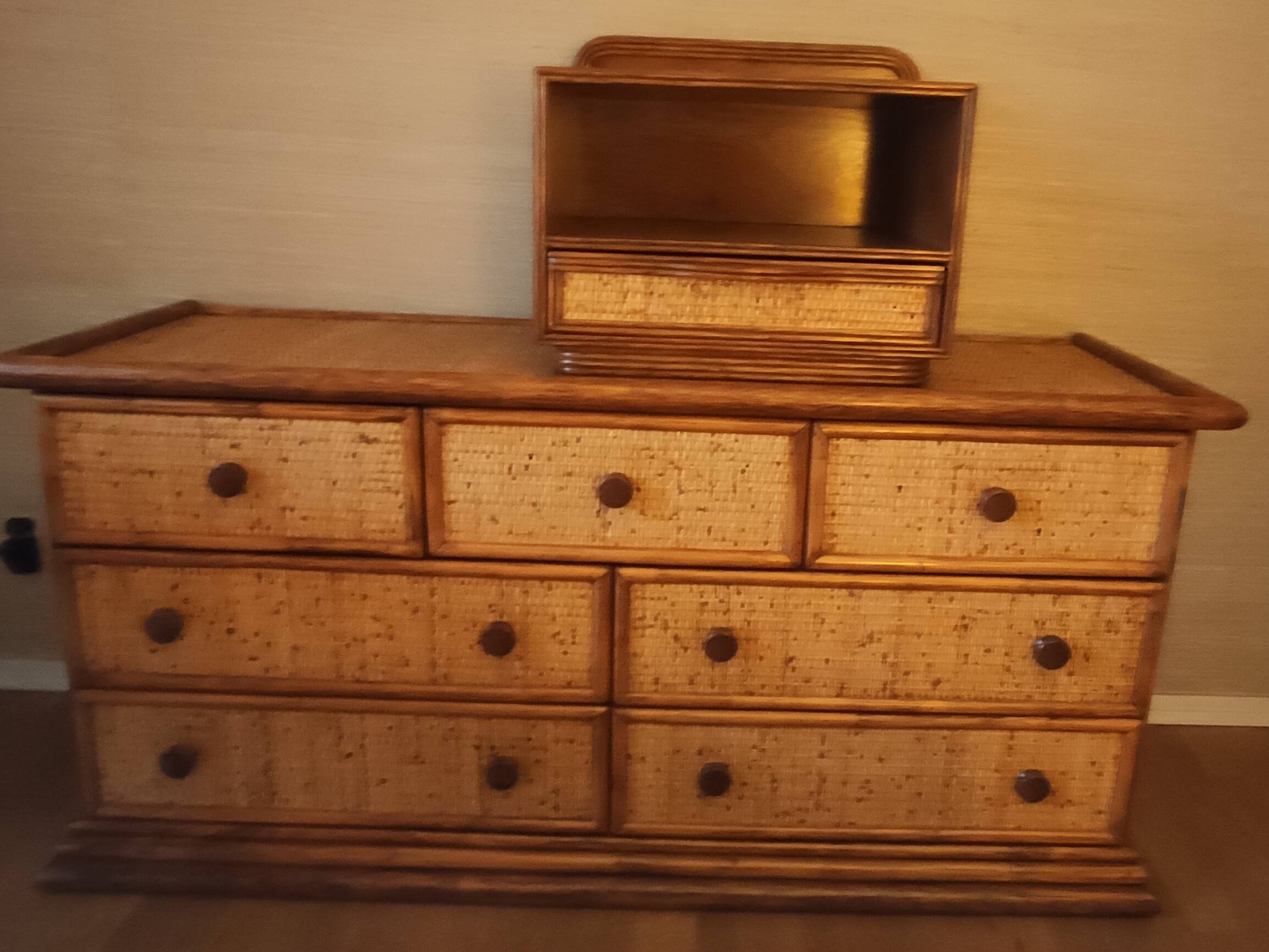 Maugrion chest of drawers with 7 drawers + bedside table