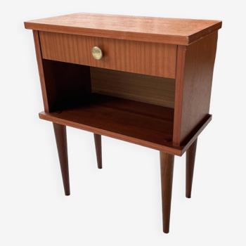 Vintage teak veneer bedside table