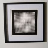 Tableau Vintage Art Optique - Victor Vasarely - Frame 40x40cm