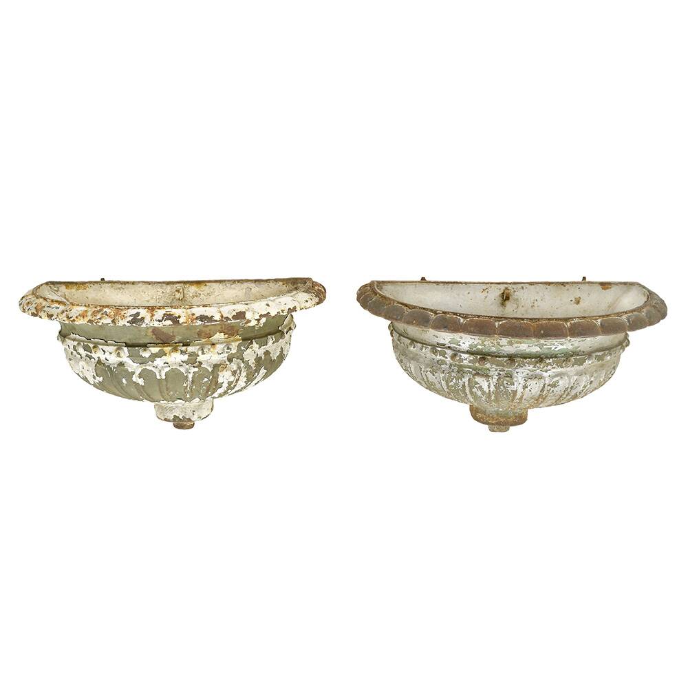 Pair of Medici cast iron wall-mounted basins
