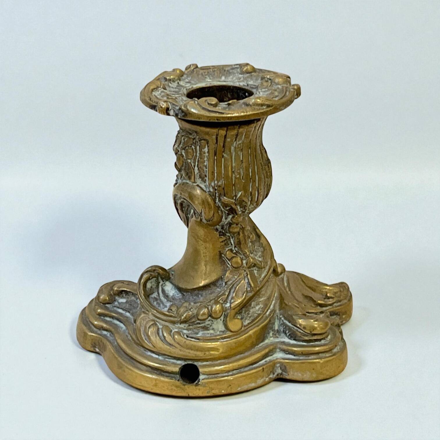 Pair of antique gilt bronze toilet candlesticks - 19th century - Louis X style