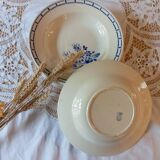 6 assiettes anciennes 1920/30 Badonviller, décor bleu