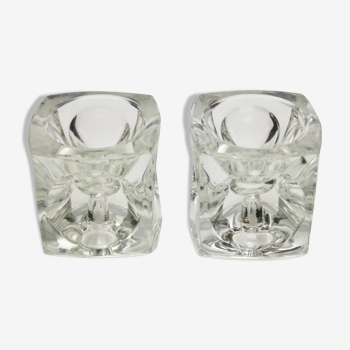 Paire de bougeoirs cubiques ‘Ice Cubes’ Peill & Putzler