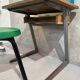 Small vintage wood and iron school desk from 1960-1970