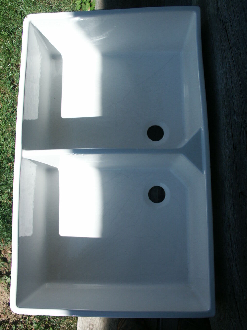 Enamelled stoneware double sink 40
