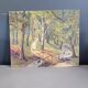 Oil on wood landscape signed Carl SIM